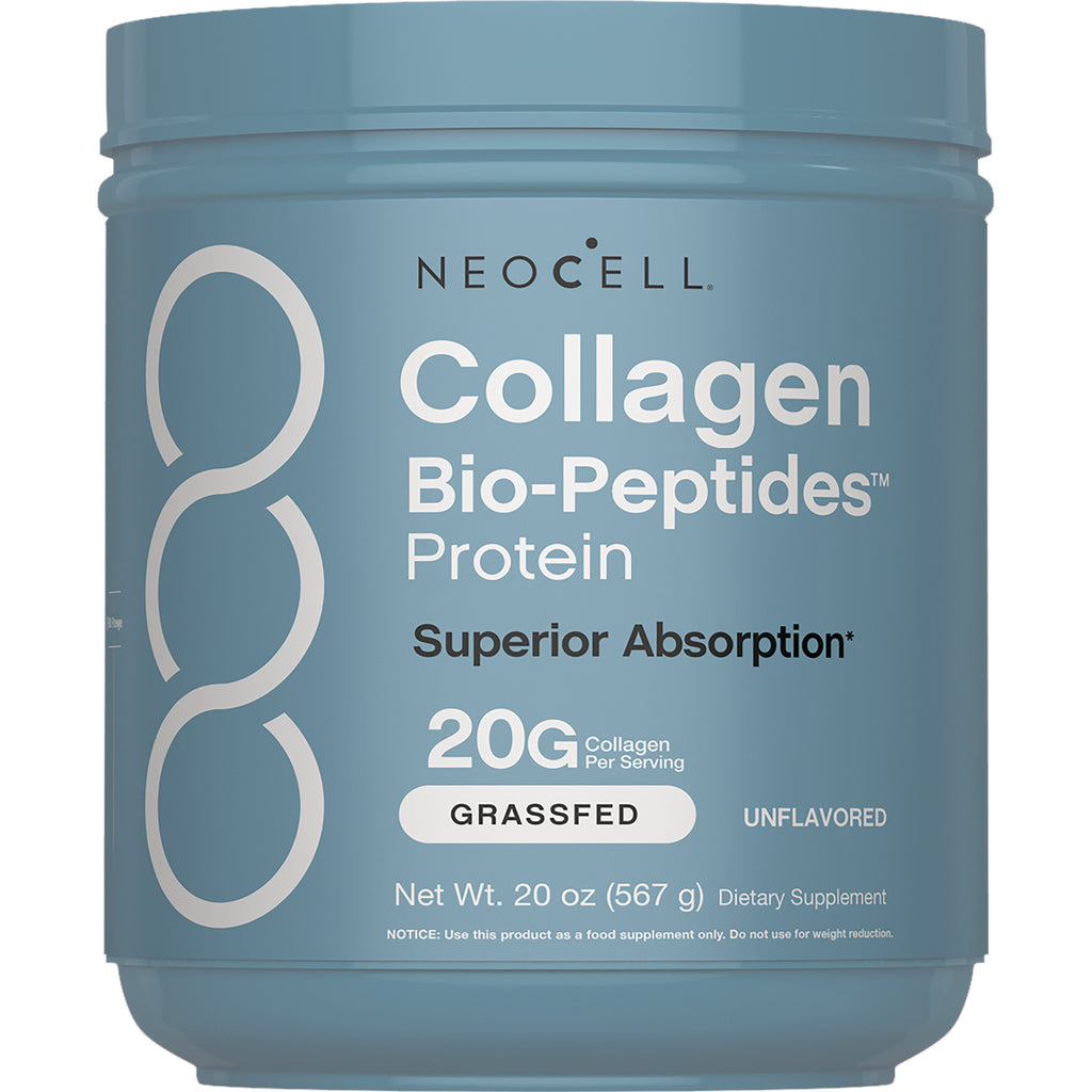 NEC046 | Blue Neocell Collagen Bio-Peptides protein tub labeled 20G per serving, grassfed, unflavored - Thumbnail