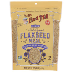 BOB260 | Bob's Red Mill premium whole ground flaxseed meal 16 oz front pouch with window showing product