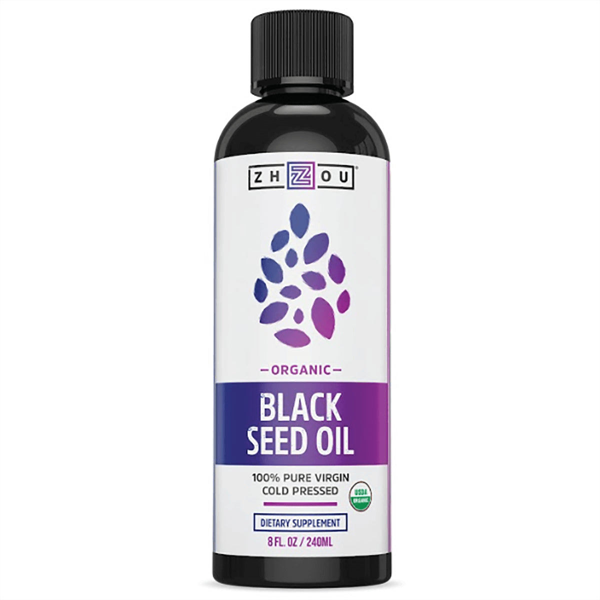 ZOU018 | Organic Black Seed Oil, cold-pressed, 8 fl oz bottle, USDA Organic