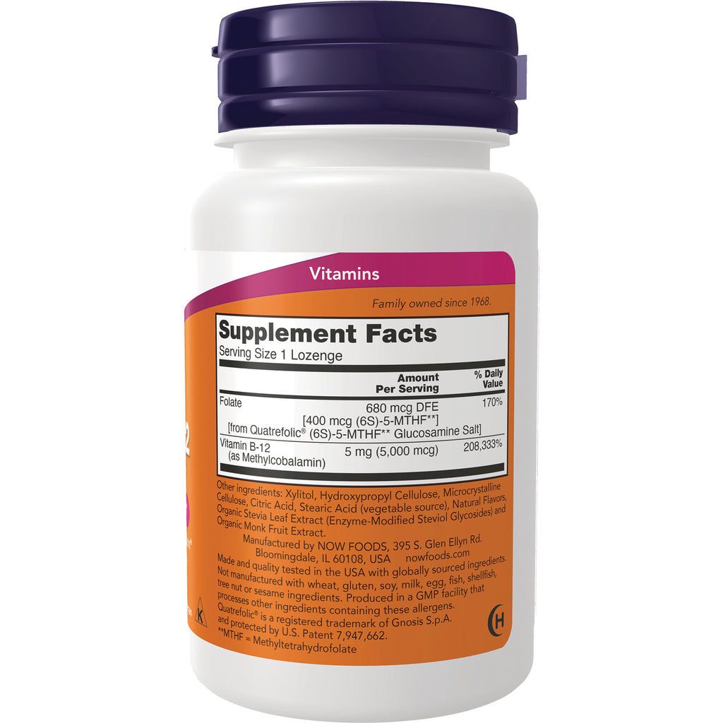 NWF493 | Back label showing Supplement Facts panel with Serving Size 1 Lozenge and ingredients - Thumbnail