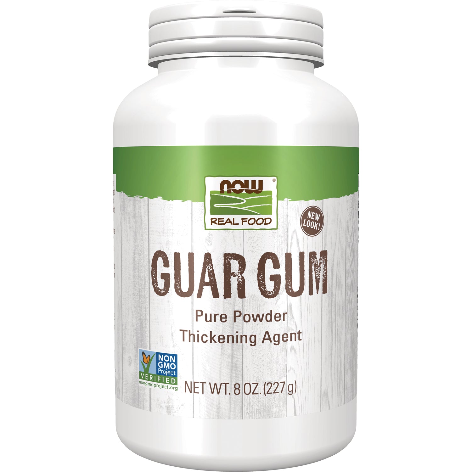 NWF1222 | NOW Real Food Guar Gum pure powder thickening agent 8 oz bottle Non-GMO Verified