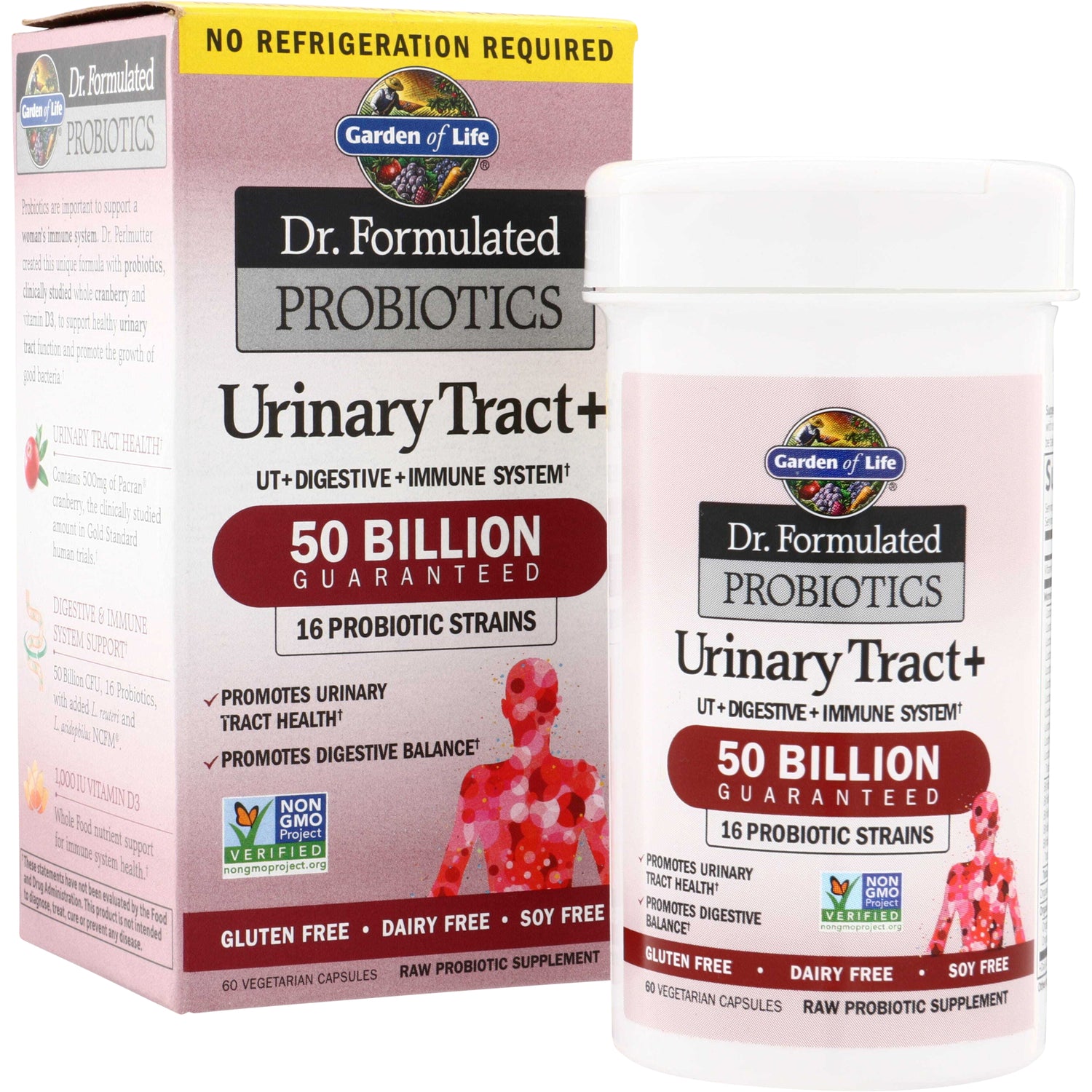 GLF221 | Garden of Life Dr. Formulated Probiotics Urinary Tract+ 50 Billion, 60 vegetarian capsules