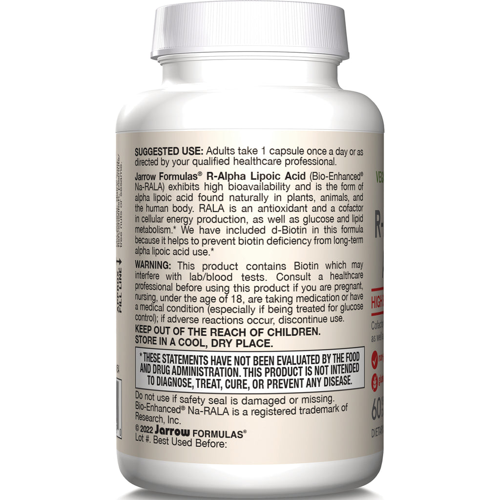JR230 | back label of white supplement bottle showing suggested use, warning, and FDA disclaimer text - Thumbnail