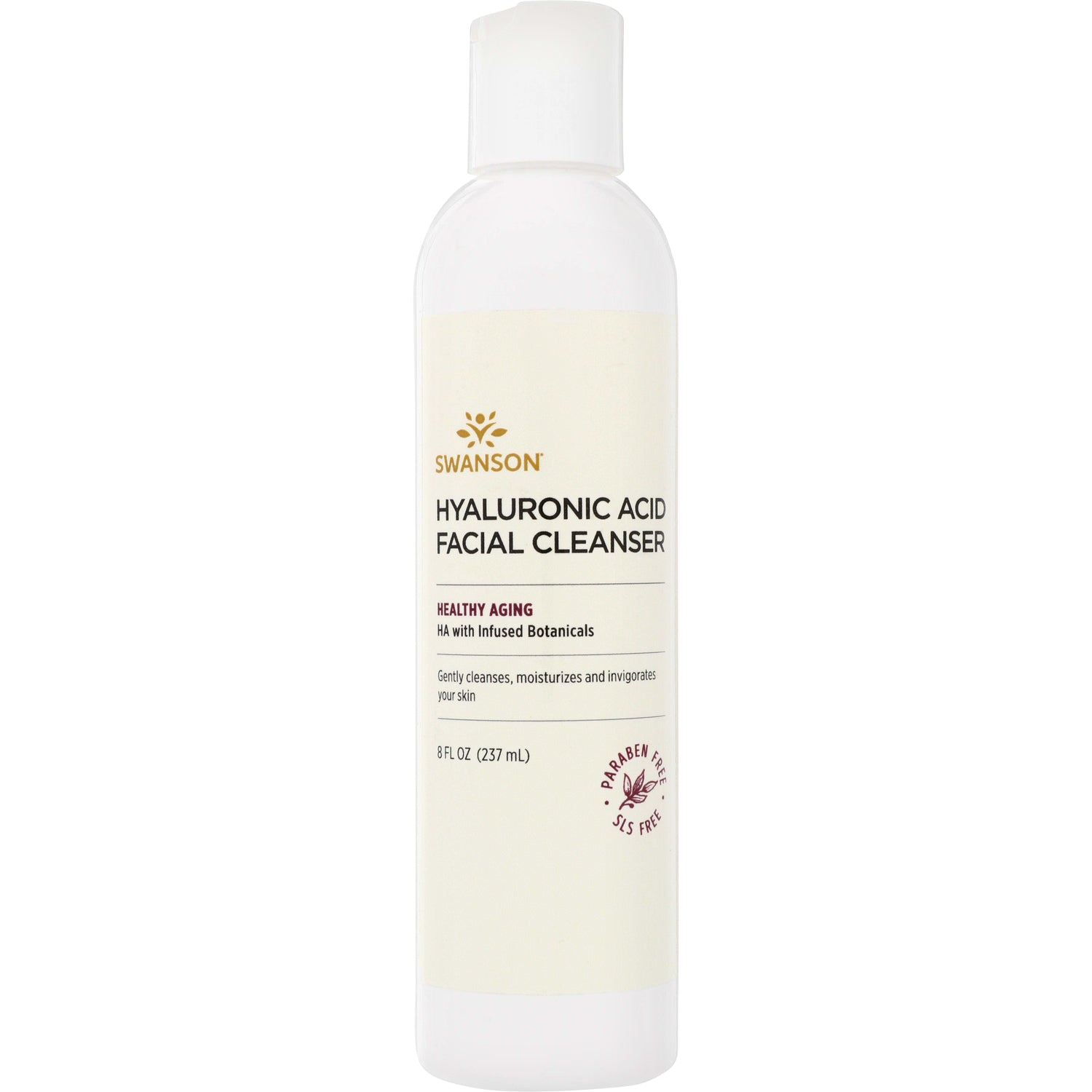 SW1445 | Swanson Hyaluronic Acid Facial Cleanser, Healthy Aging, 8 fl oz, paraben free SLS free