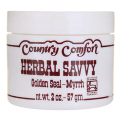 CTY005 | Country Comfort HERBAL SAVVY jar labeled Golden Seal - Myrrh, 2 oz