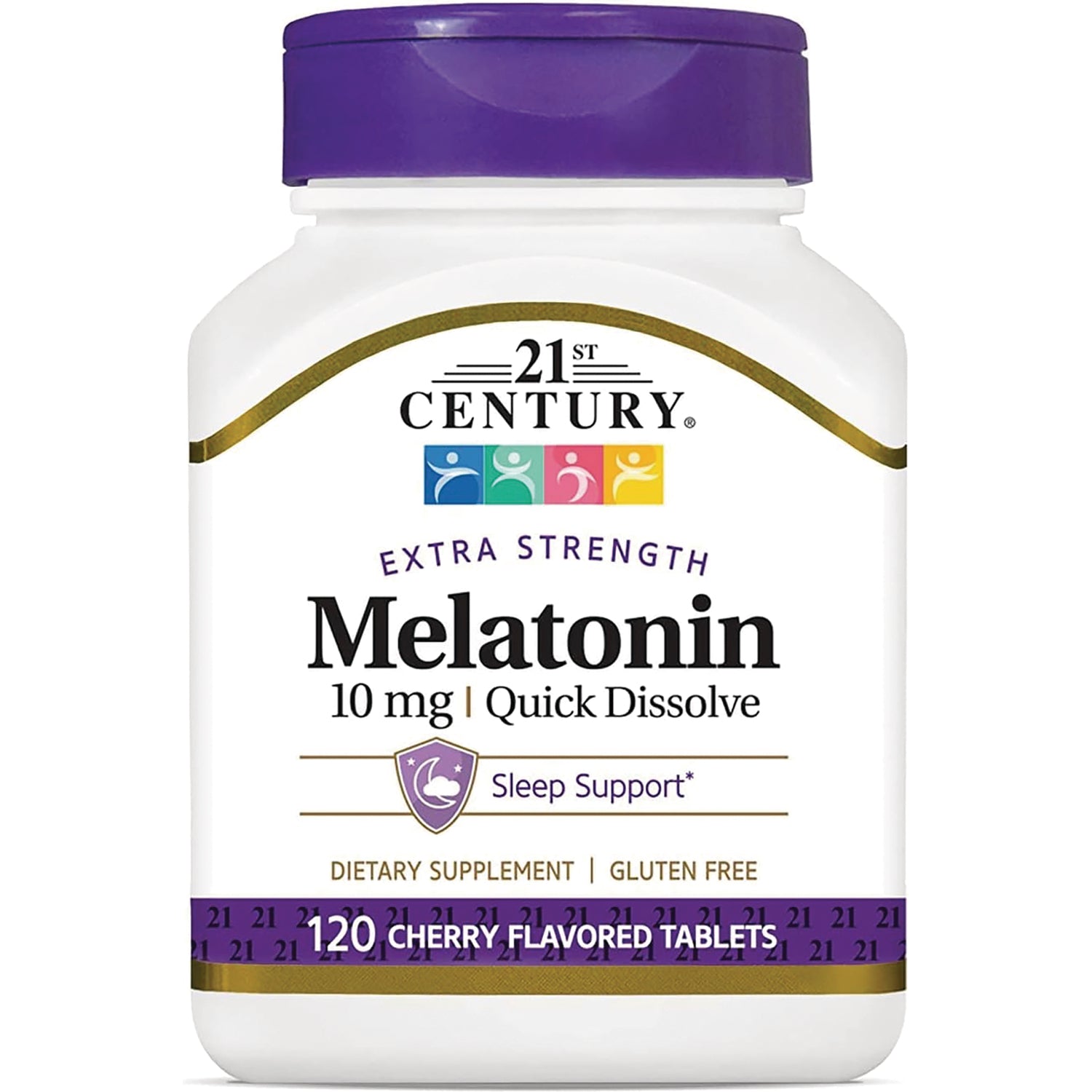 CNT246 | 21st Century Melatonin 10 mg Quick Dissolve bottle, 120 cherry flavored sleep support tablets