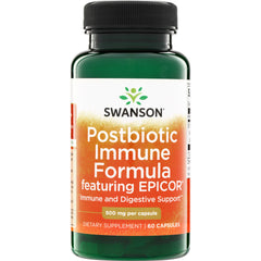 SW1879 | Swanson Postbiotic Immune Formula featuring EPICOR, Immune and Digestive Support, 500 mg per capsule, 60 capsules