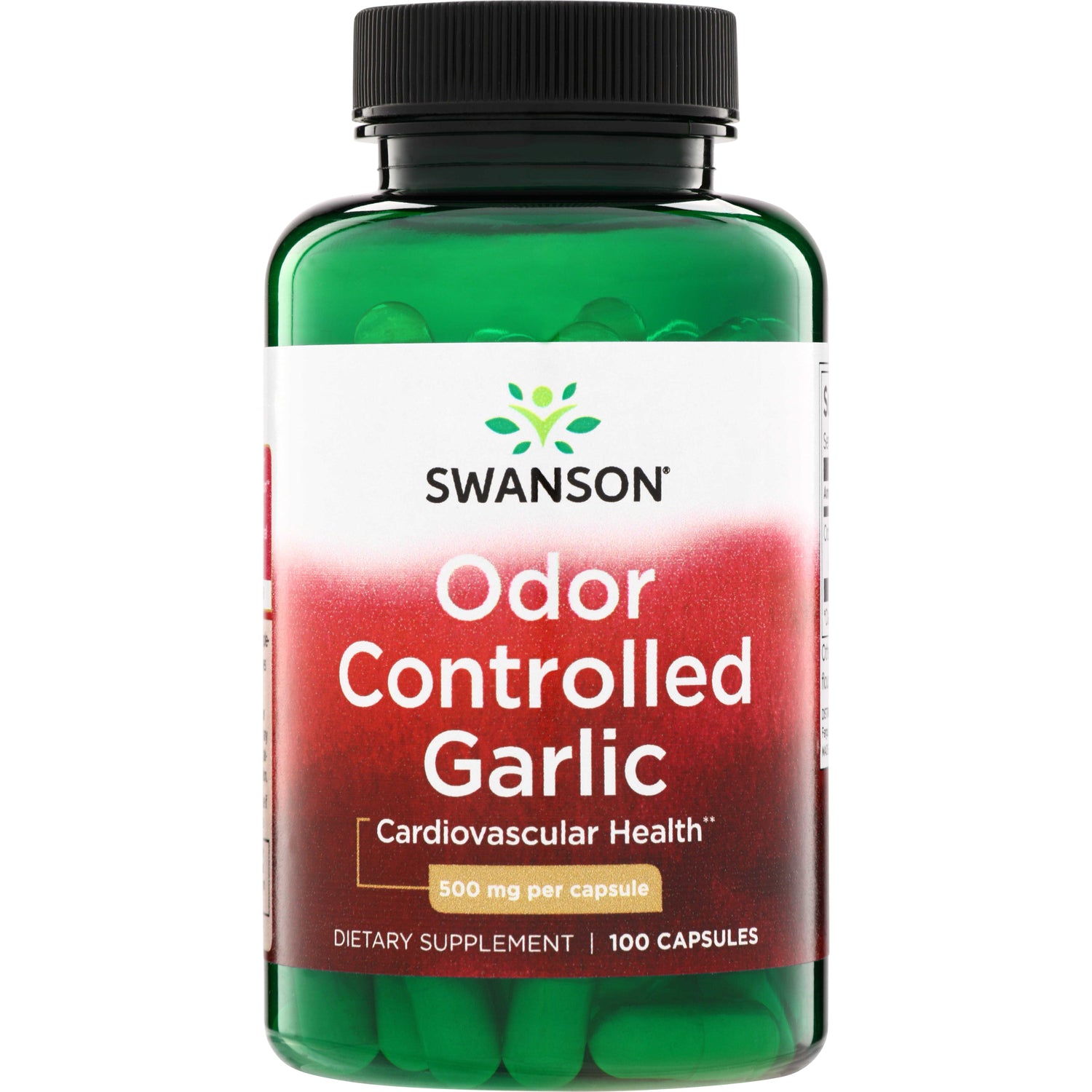 SWG07 | Swanson Odor Controlled Garlic, Cardiovascular Health, 500 mg per capsule, 100 capsules