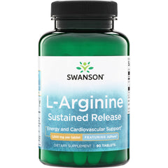 SWU885 | Swanson L-Arginine Sustained Release, 1,000 mg per tablet, 90 tablets, featuring AjiPure