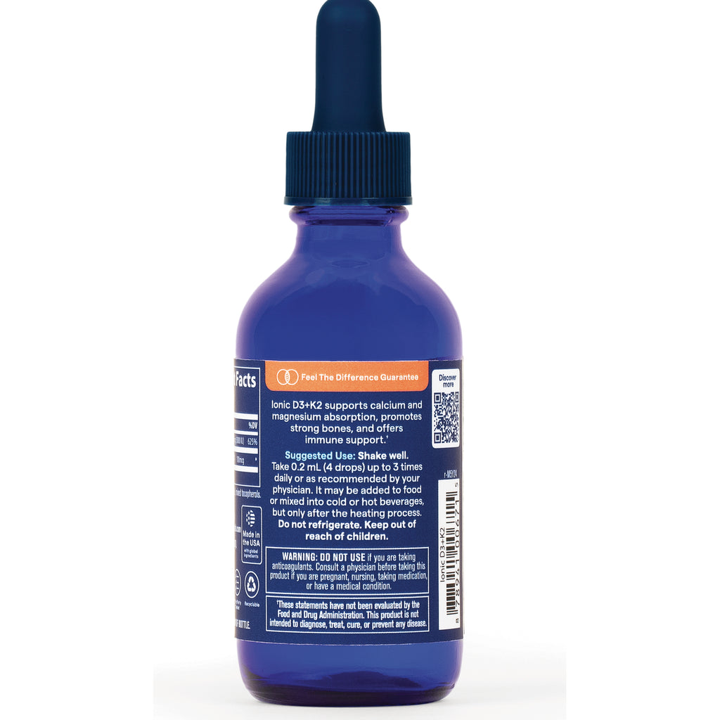 TM130 | Back label with directions, warnings, and Supplement Facts on blue dropper bottle - Thumbnail