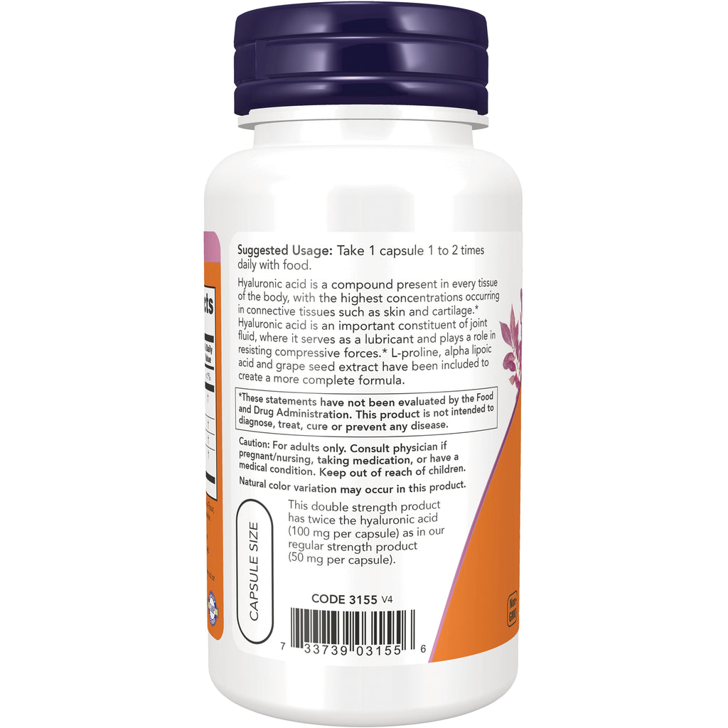 NWF680 | Back label of white supplement bottle showing suggested usage, warnings, capsule size and barcode - Thumbnail