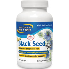 NHS042 | White bottle of North American Herb & Spice Black Seed dietary supplement labeled Black Seed, mineral & polyphenol-rich