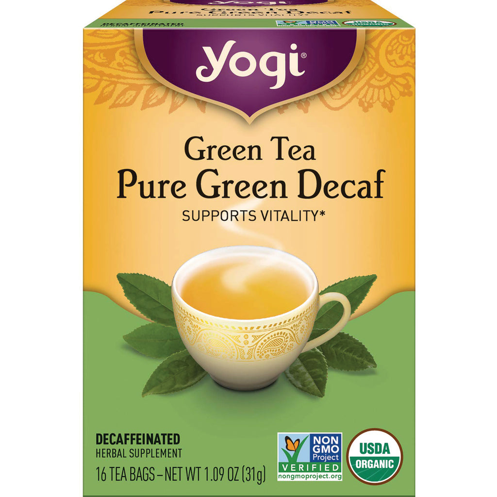 AHW017 | Yogi Pure Green Decaf green tea box showing cup of tea, \ - Thumbnail