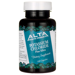 AH020 | ALTA Potassium Chloride plus Silica dietary supplement bottle, front label shows 100 capsules