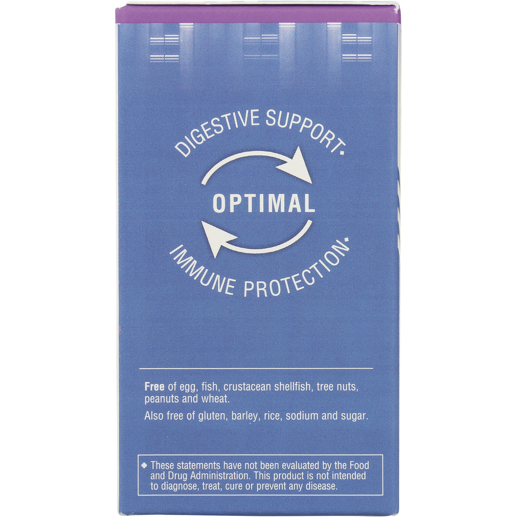 BLU148 | blue product panel reading OPTIMAL with circular arrows, labeled Digestive Support and Immune Protection, allergen-free statement - Thumbnail