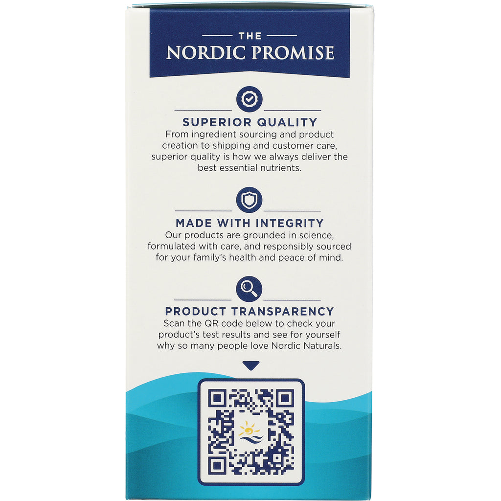 NRN012 | back panel infographic showing Nordic Promise, superior quality, made with integrity, product transparency and QR code - Thumbnail