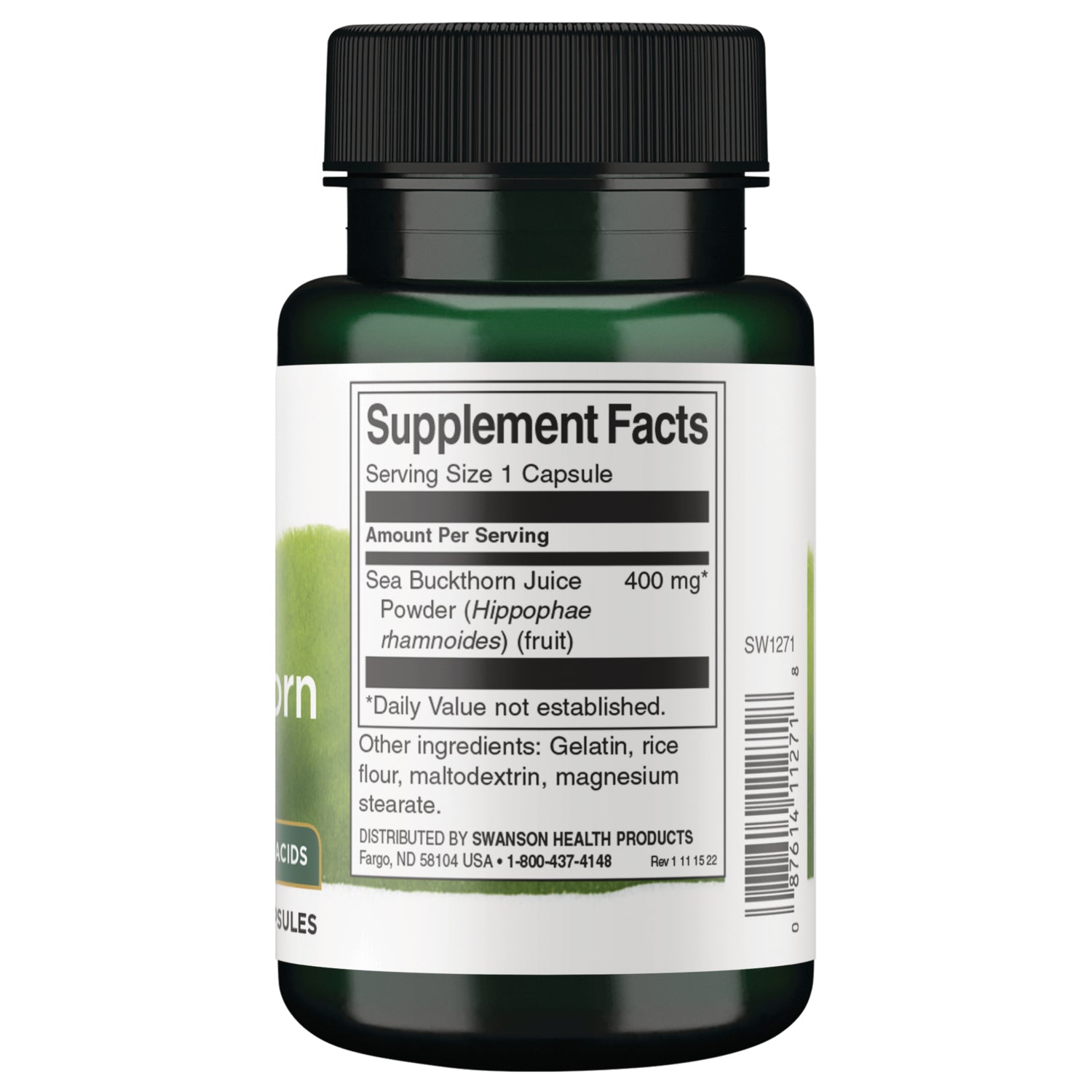 SW1271 | Back label with Supplement Facts