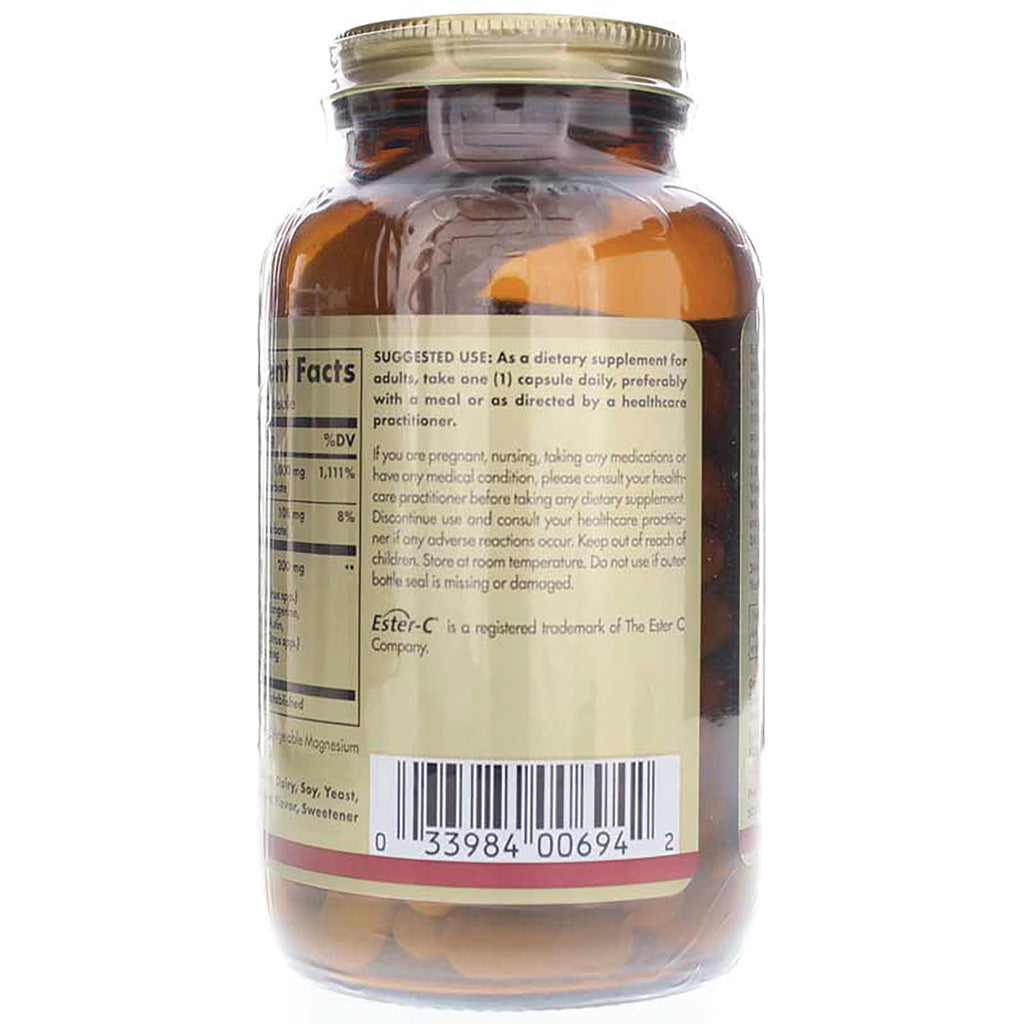 SLG378 | Back of amber supplement bottle showing suggested use text, nutrition facts panel and barcode - Thumbnail