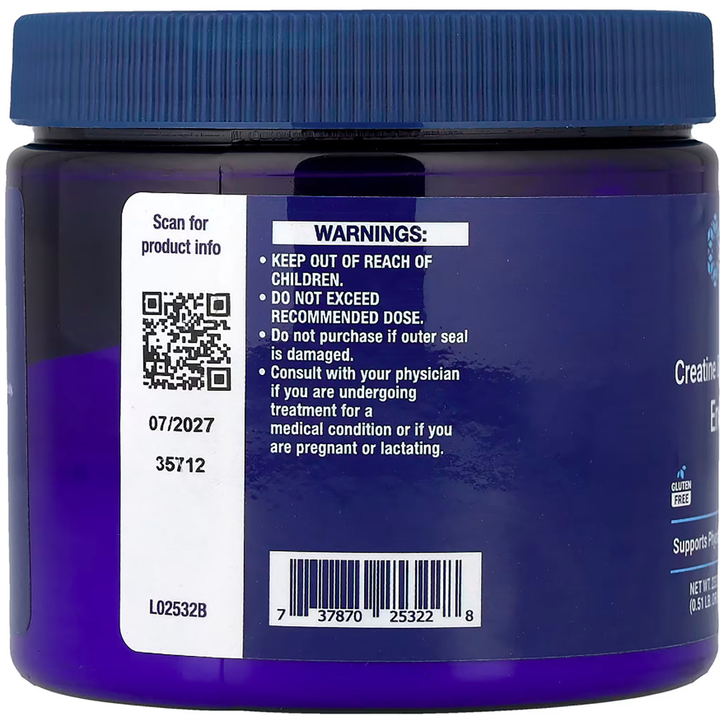 LE592 | Supplement jar back label with warnings, QR code, barcode, and expiration date - Thumbnail