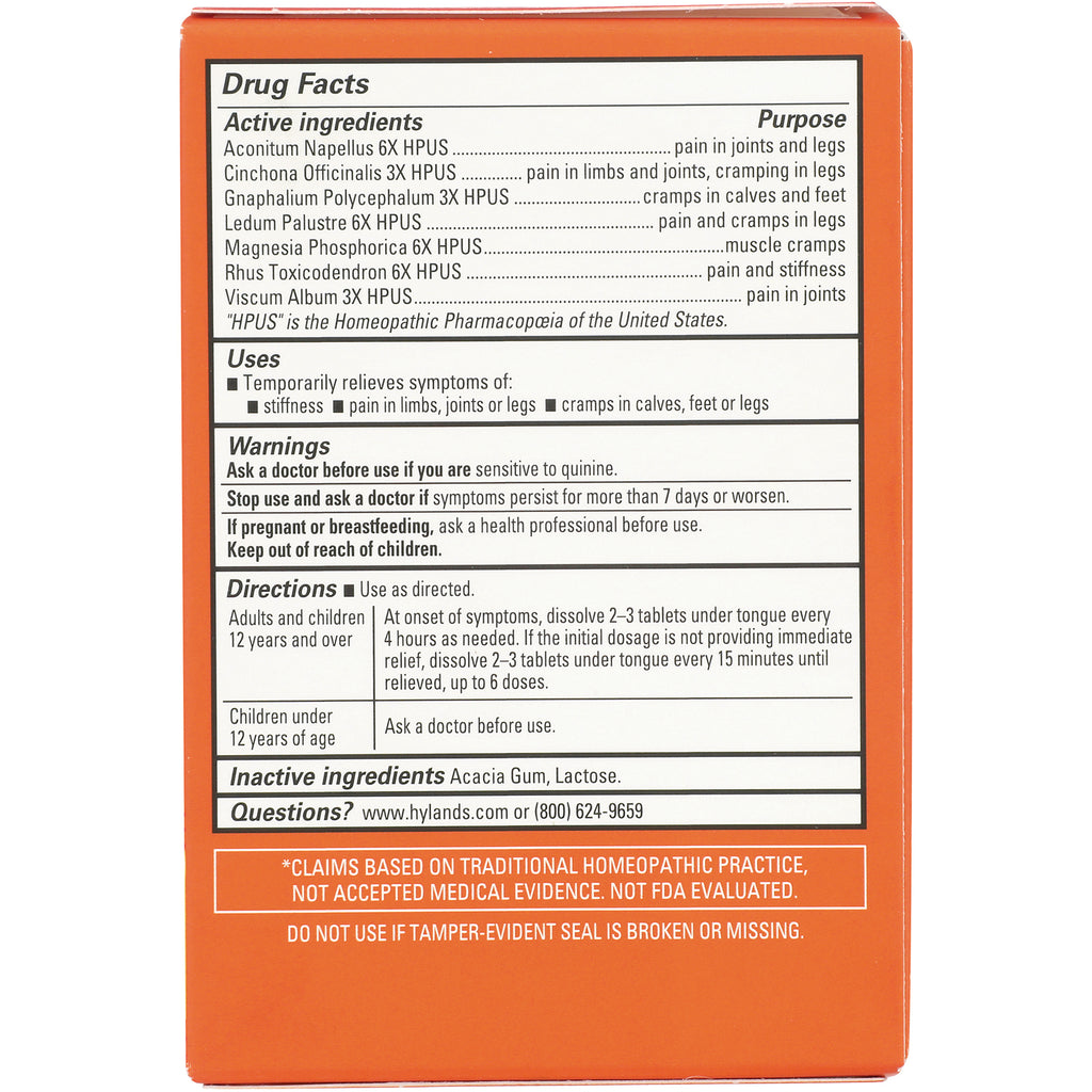 HY201 | back of orange box showing Drug Facts panel with active ingredients, warnings, directions and contact info - Thumbnail