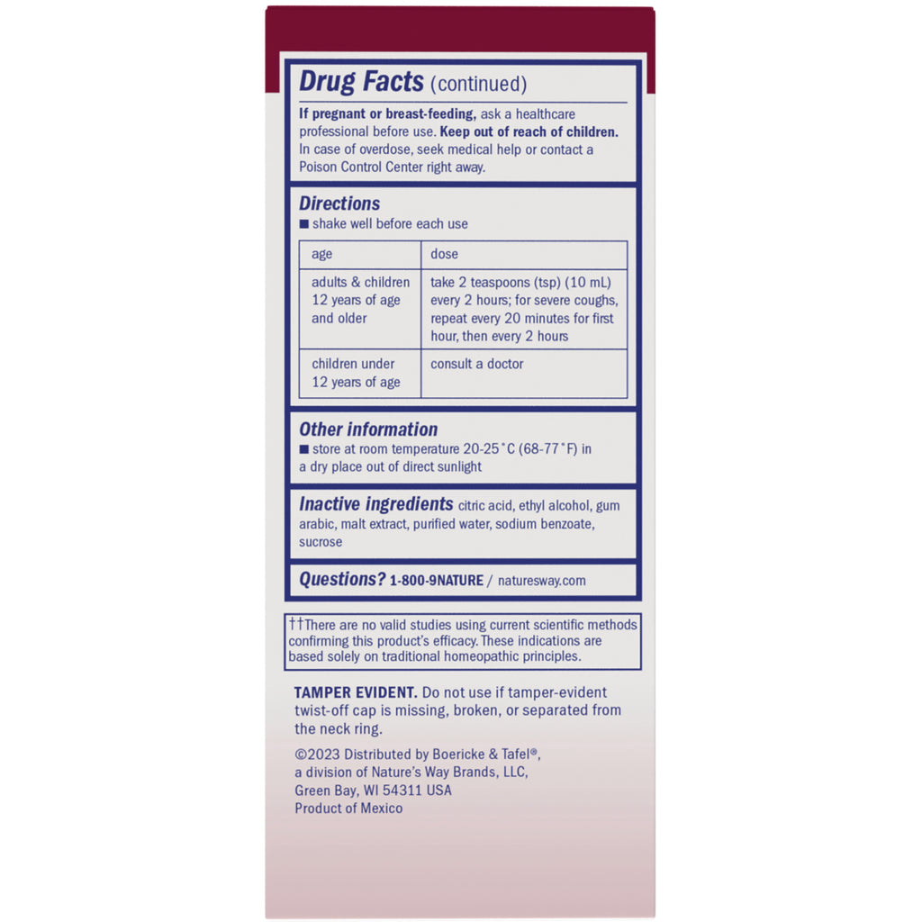BRK008 | back panel showing Drug Facts, directions, inactive ingredients, storage and tamper evident information - Thumbnail