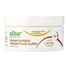 ABA042 | Alba Botanica intense hydration whipped body butter jar, 6.5 oz white container