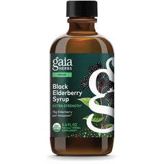 GH036 | Gaia Herbs Black Elderberry Syrup 5.4 fl oz bottle with USDA Organic label