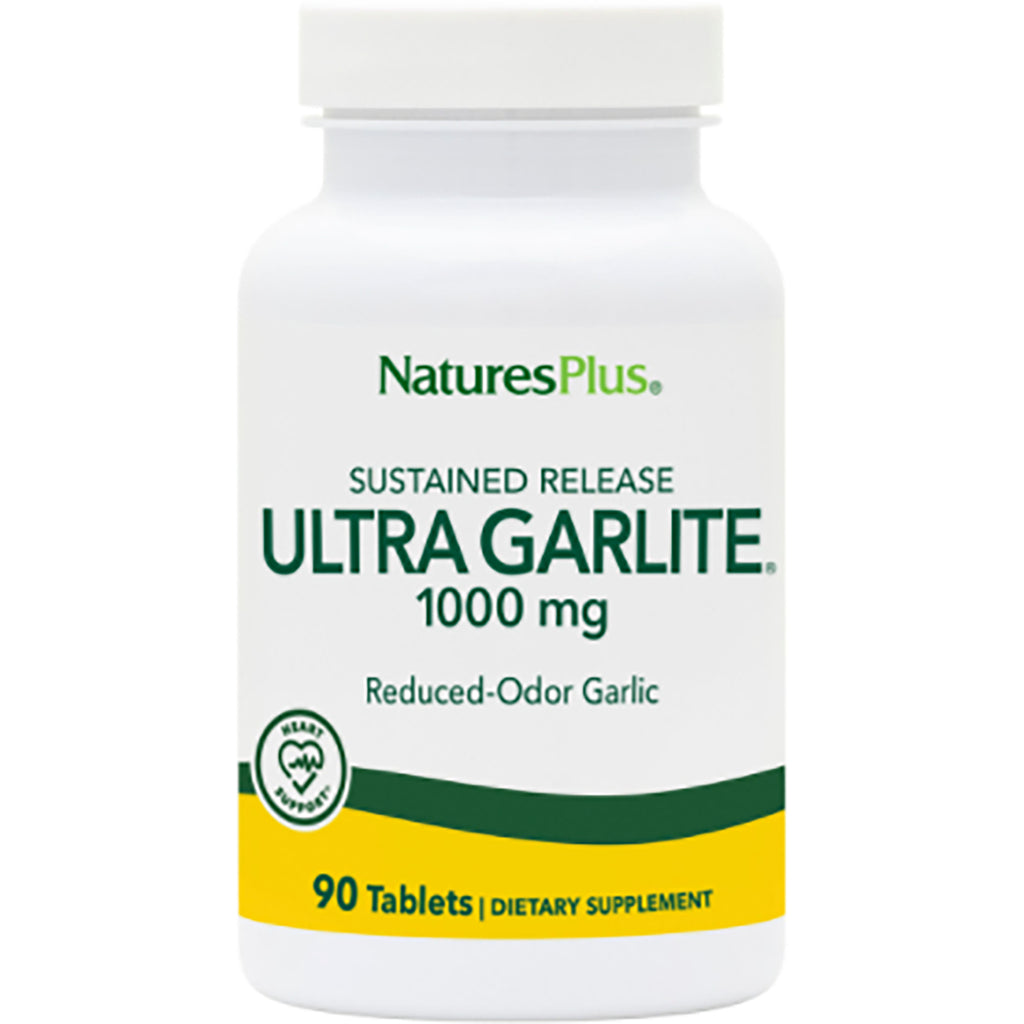 NTP303 | NaturesPlus Ultra Garlite 1000 mg reduced-odor garlic bottle, 90 tablets - Thumbnail