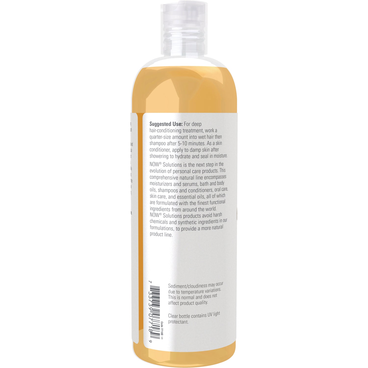 NWF1081 | Back label of clear bottle with suggested use text and barcode
