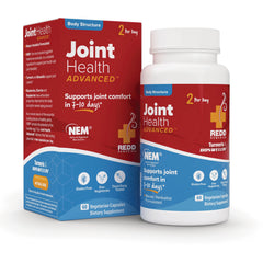 MEM003 | Joint Health ADVANCED supplement bottle and box, 60 vegetarian capsules, supports joint comfort