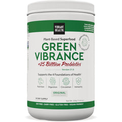 VH002 | Vibrant Health Green Vibrance plant-based superfood powder with +25 Billion Probiotics, Original, 30 day supply