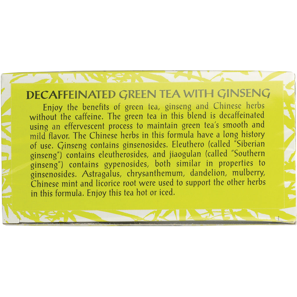 TLT010 | Back panel text: Decaffeinated Green Tea with Ginseng, benefits and herbal ingredients overview - Thumbnail