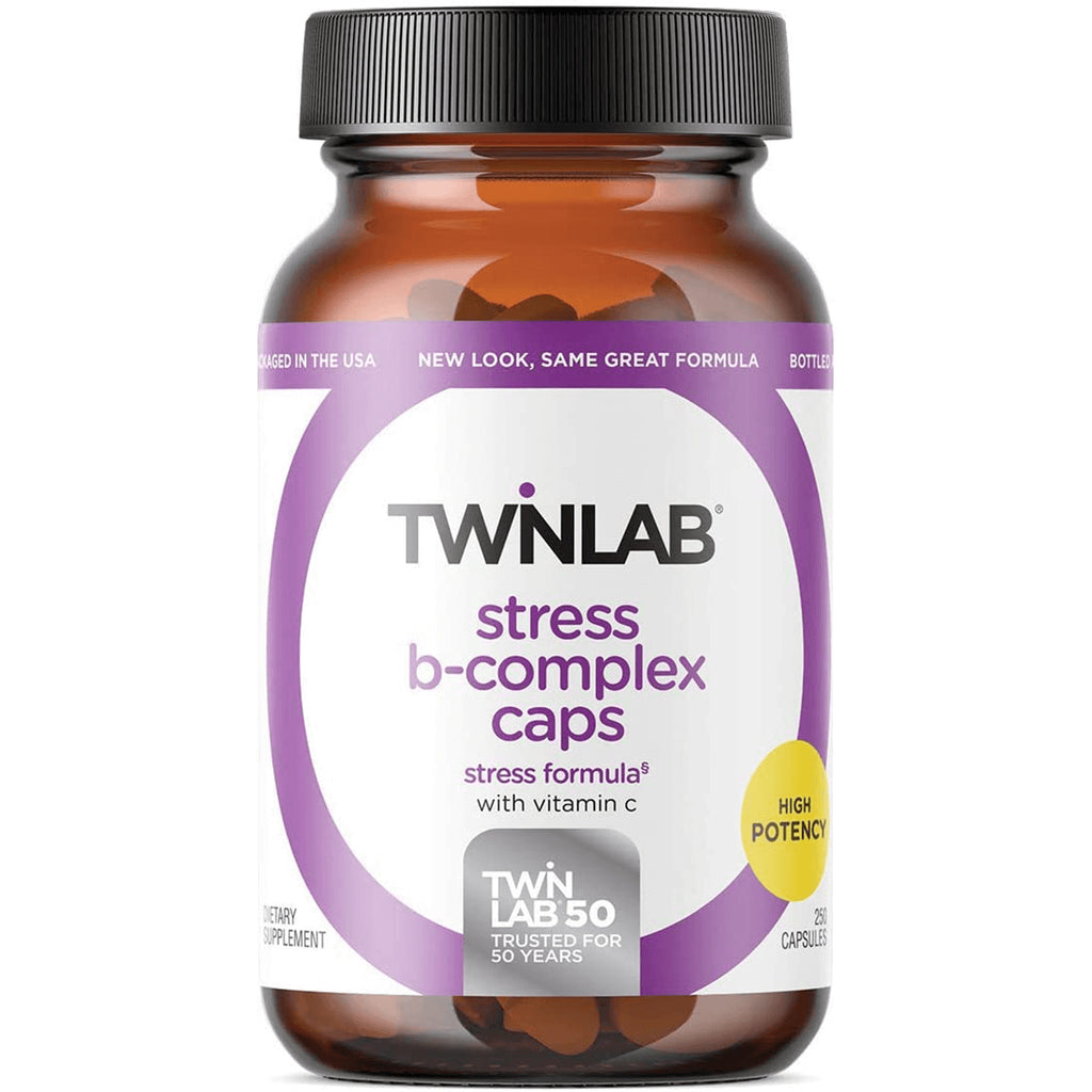 TL133 | Twinlab Stress B-Complex Caps bottle, high potency with vitamin C, 250 capsules - Thumbnail