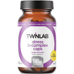 TL133 | Twinlab Stress B-Complex Caps bottle, high potency with vitamin C, 250 capsules