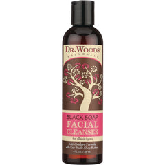 DRW010 | Dr. Woods Black Soap facial cleanser bottle with tree label, 8 fl oz