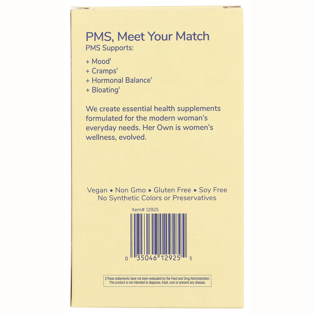 HO003 | product infographic panel reading PMS, Meet Your Match with support list, vegan and gluten free labels and barcode - Thumbnail