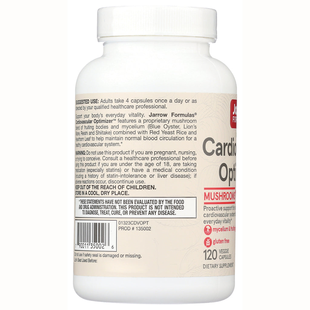 JR372 | Back of white supplement bottle showing suggested use, warnings, barcode and label noting 120 veggie capsules - Thumbnail