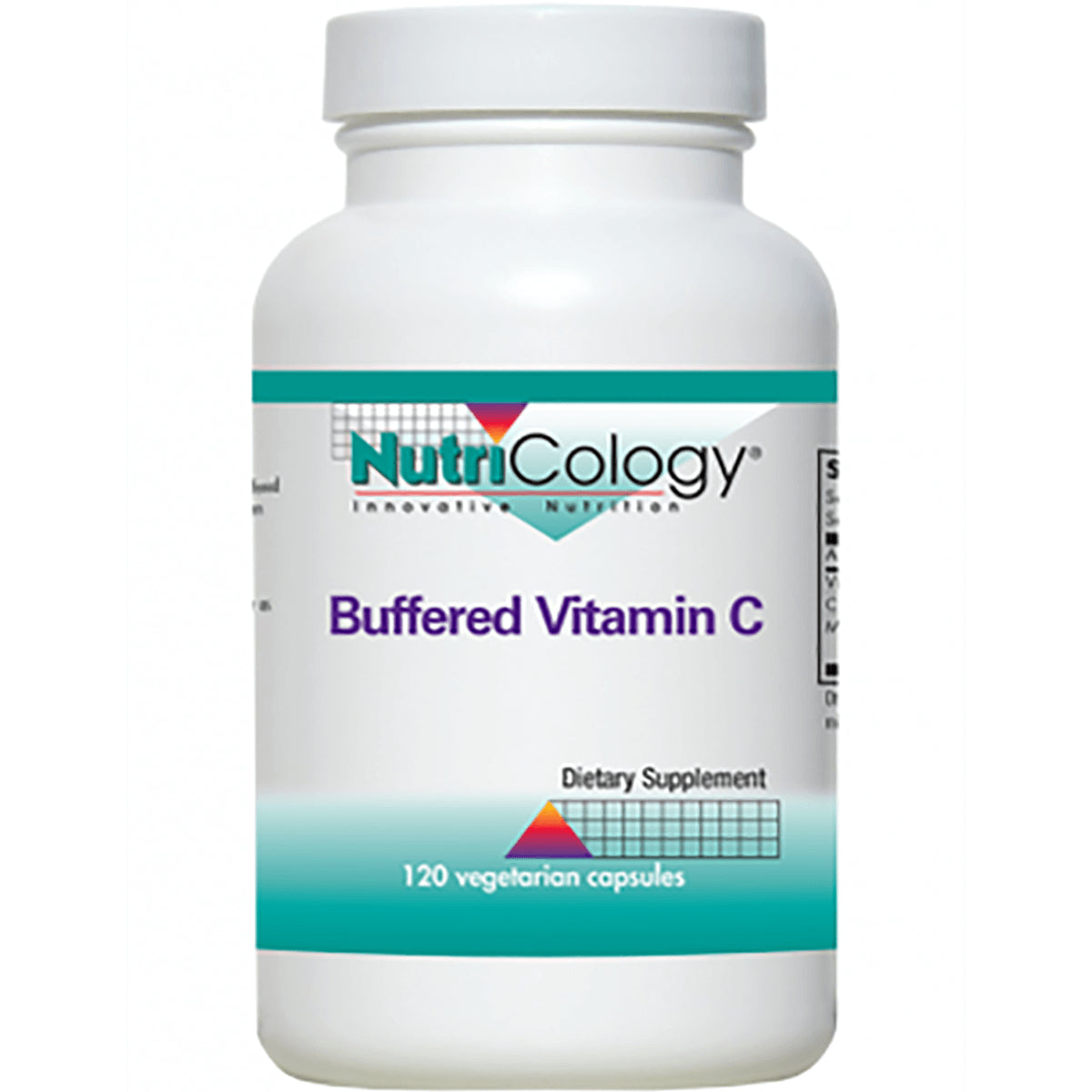 NCL071 | NutriCology Buffered Vitamin C white bottle, 120 vegetarian capsules dietary supplement