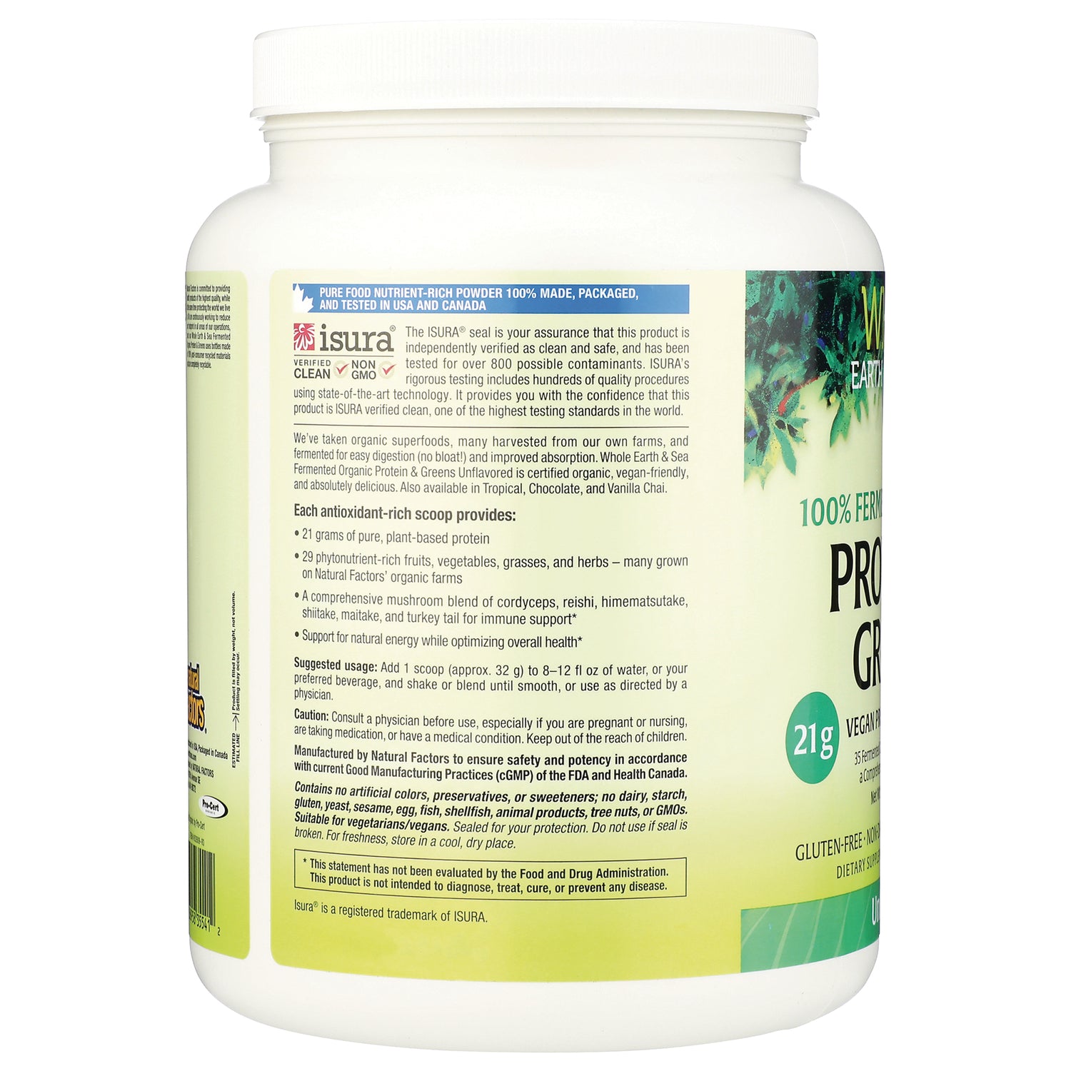 NFC195 | product back label with features, suggested usage, and supplement facts