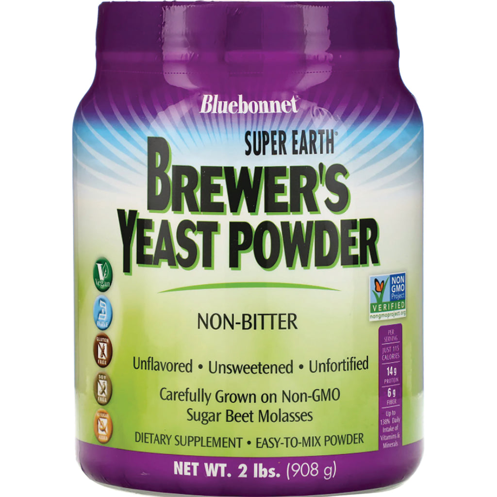 BLU057 | Bluebonnet Super Earth Brewer's Yeast Powder non-bitter front label, net wt 2 lbs - Thumbnail