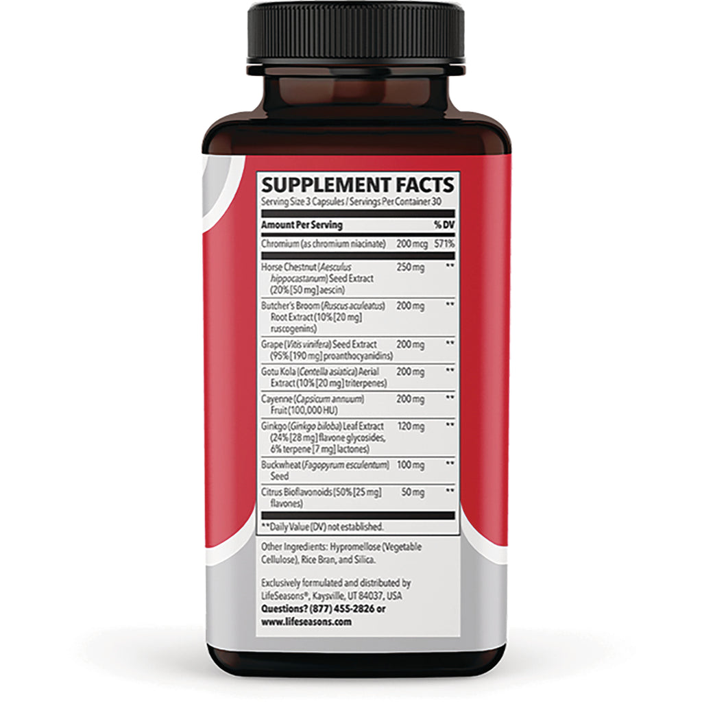 LSS002 | Back of red supplement bottle showing Supplement Facts panel and ingredient list - Thumbnail
