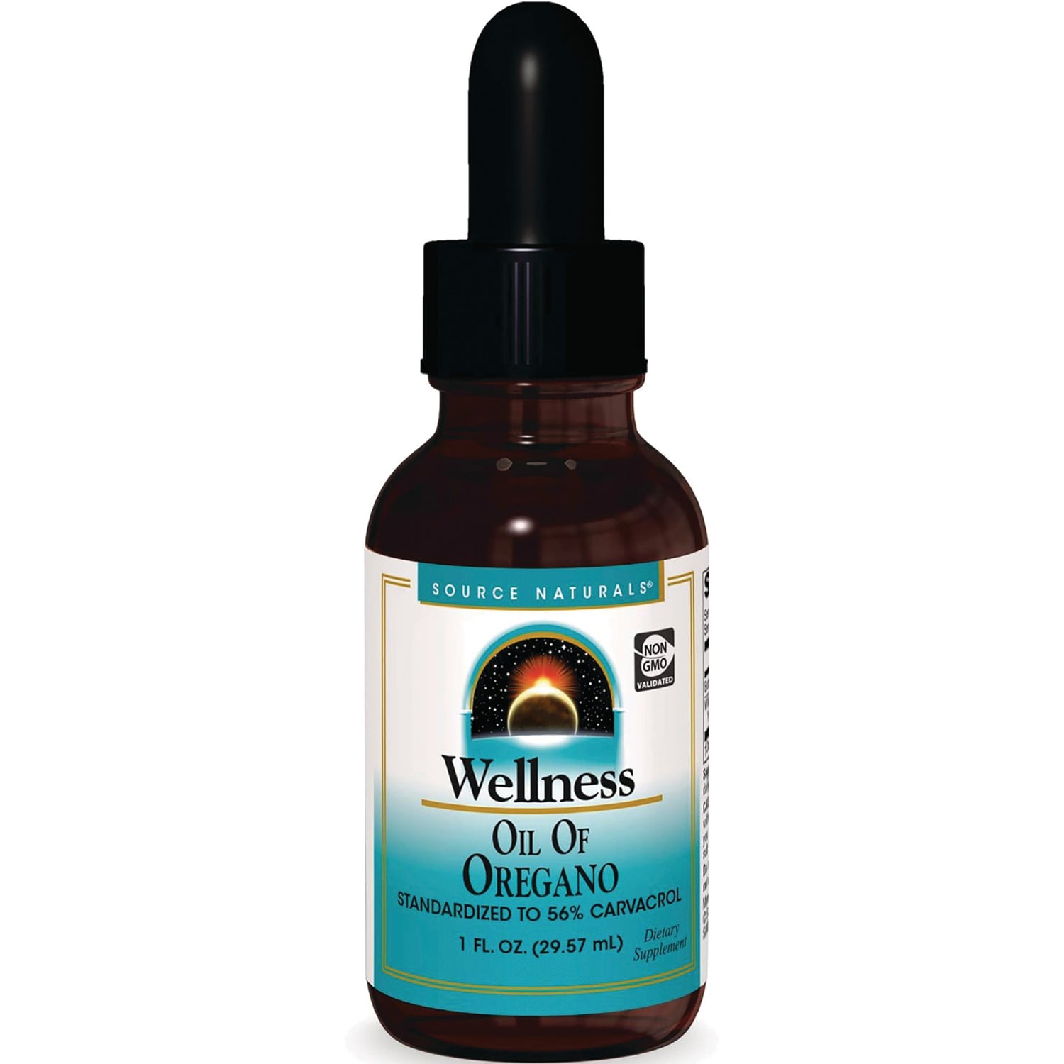 SN452 | Source Naturals Wellness Oil of Oregano liquid drops, 1 fl oz, Non-GMO Project Verified