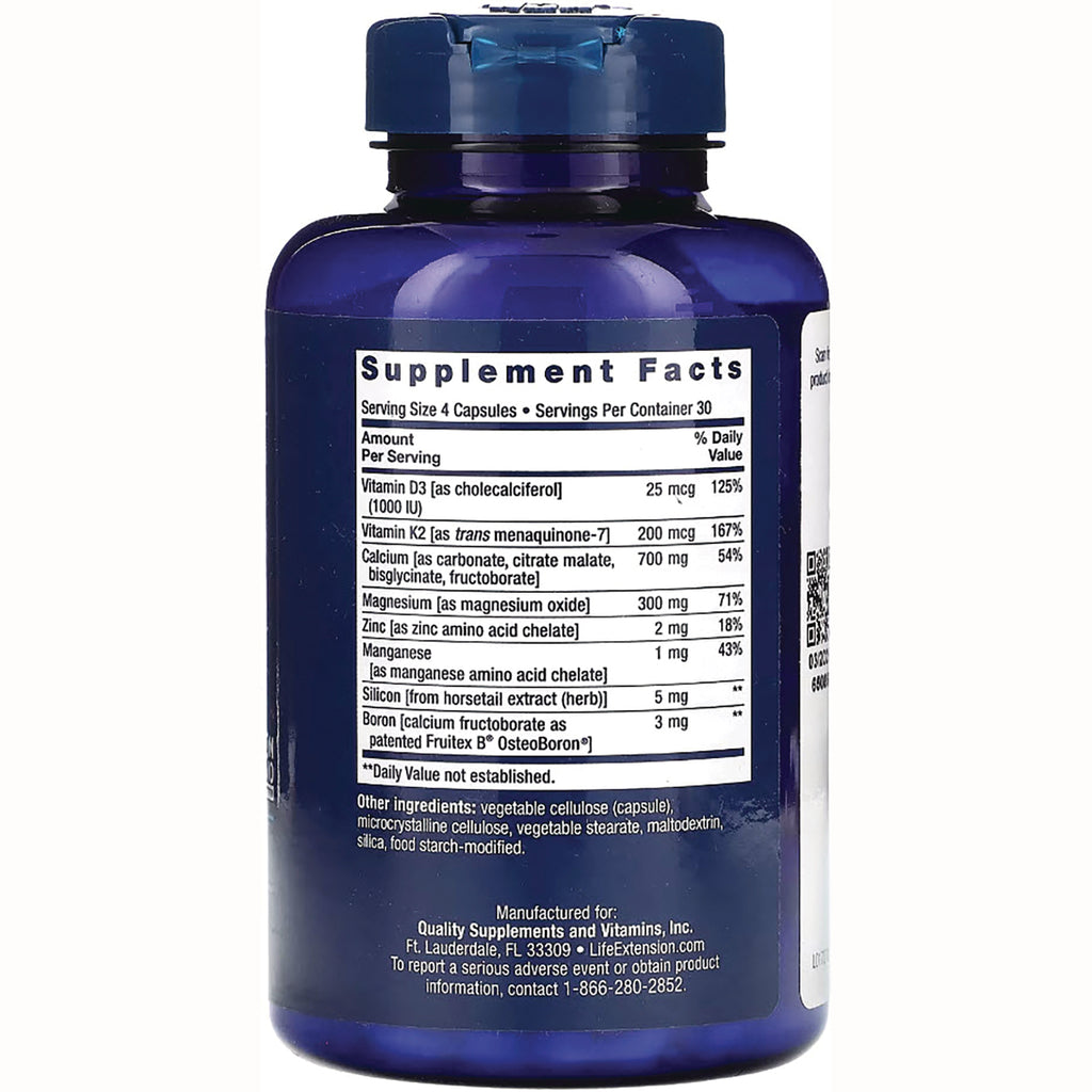 LE289 | Back of blue supplement bottle showing Supplement Facts nutrition panel and ingredients list - Thumbnail