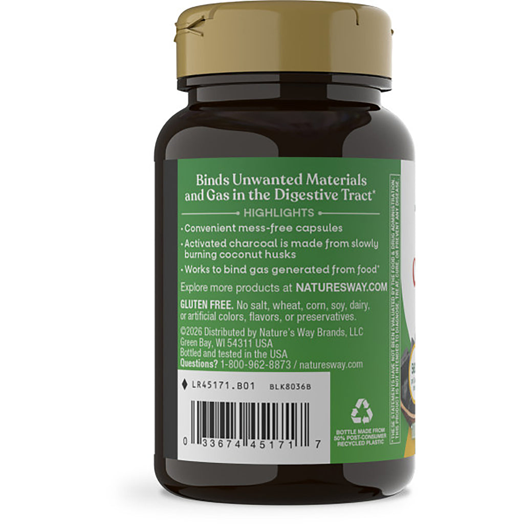 NW380 | Back label of dark supplement bottle showing benefits text, barcode, and recycling symbol - Thumbnail