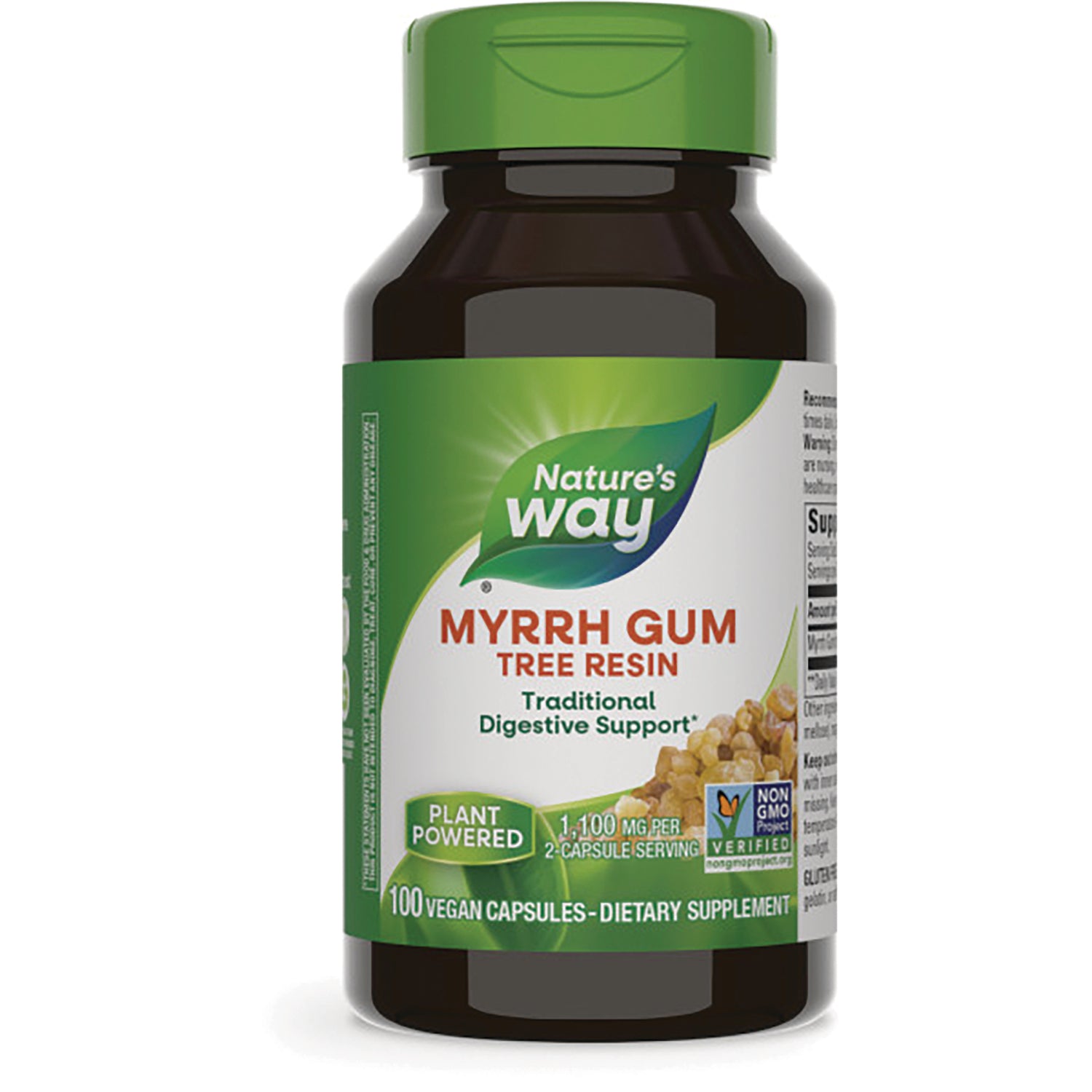 NW156 | Nature's Way Myrrh Gum tree resin supplement bottle labeled 100 vegan capsules