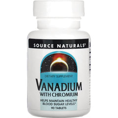 SN520 | Source Naturals Vanadium with Chromium dietary supplement, helps maintain healthy blood sugar levels, 90 tablets
