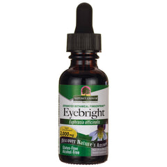NAT031 | Amber glass dropper bottle labeled Eyebright Euphrasia officinalis Nature's Answer herbal supplement