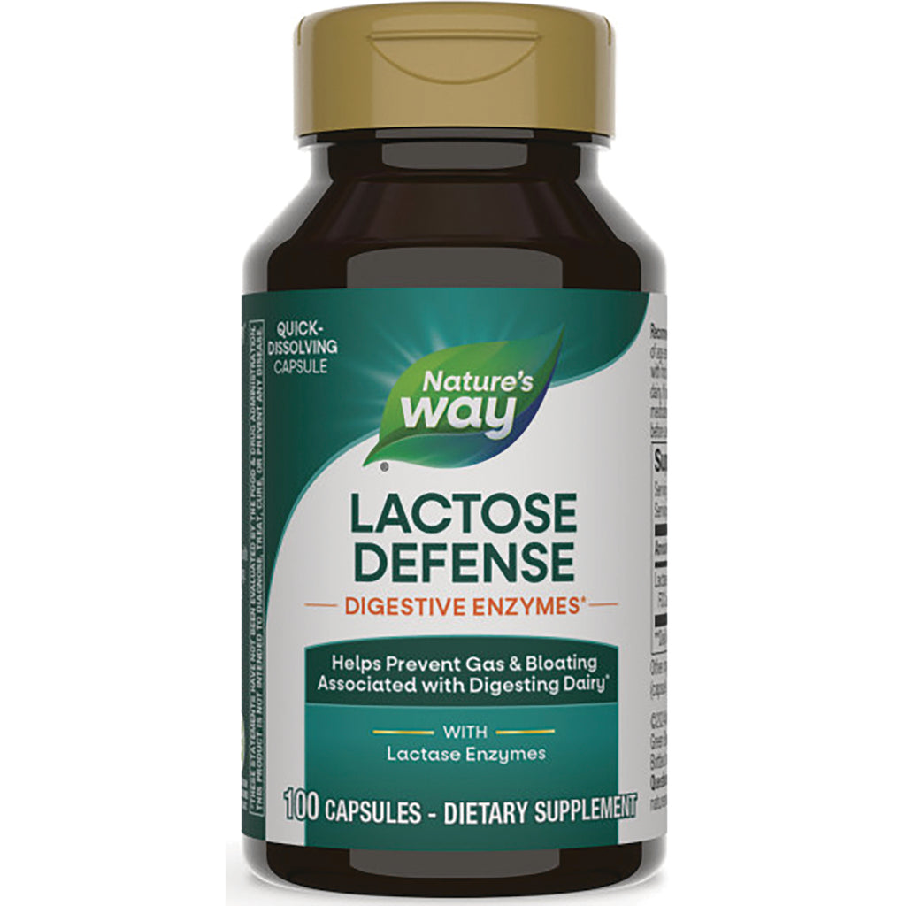 NW384 | Nature's Way Lactose Defense digestive enzymes bottle, front label reading LACTOSE DEFENSE, 100 capsules - Thumbnail