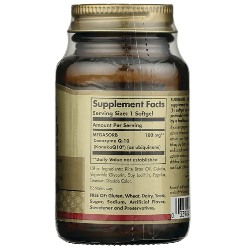 SLG273 | Back label of brown supplement bottle showing Supplement Facts panel, serving size 1 softgel and ingredients - Thumbnail