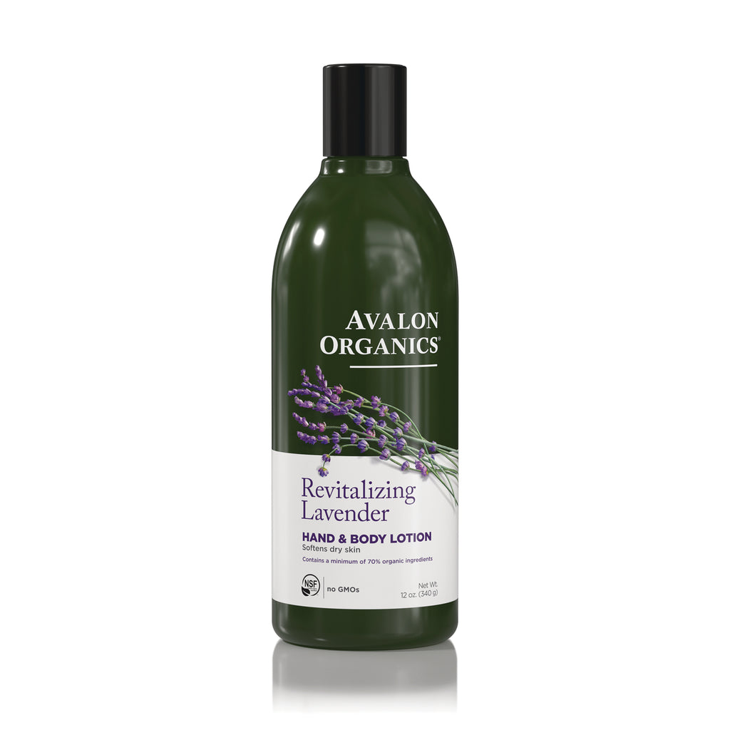 AVL003 | Avalon Organics Revitalizing Lavender hand & body lotion in green bottle with lavender sprigs on label - Thumbnail